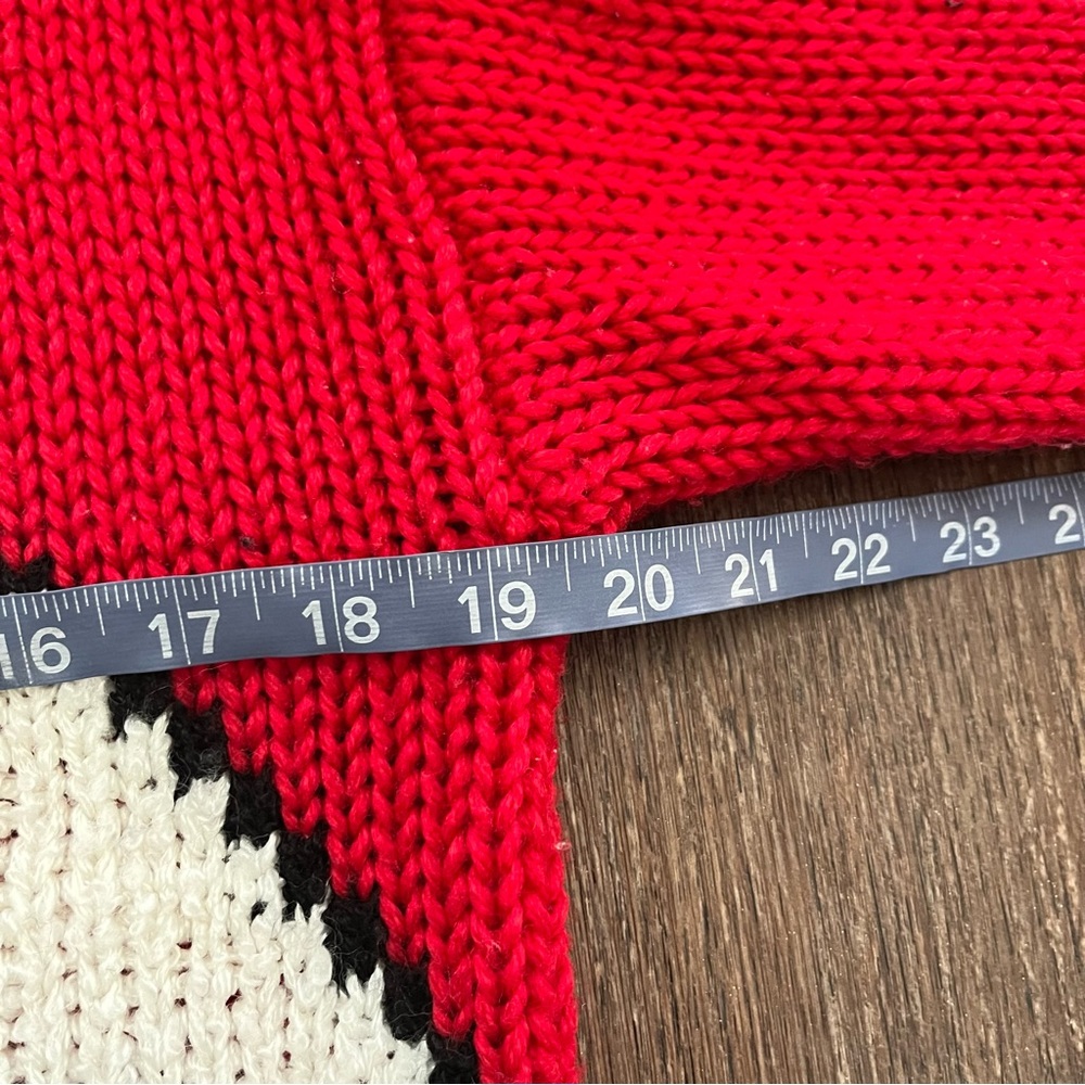 Vintage Evian II hand knit panda bear bamboo outdoor nature lover sweater small - Picture 7 of 10